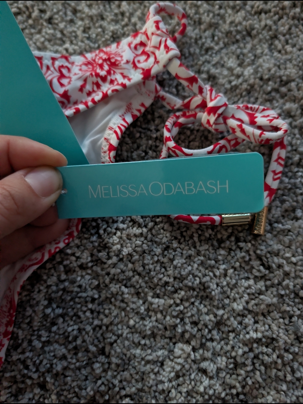Melissa Odabash NWT Zambia Tie Side Bikini Bottom Amalfi Red 40 US 4 - Picture 5 of 5
